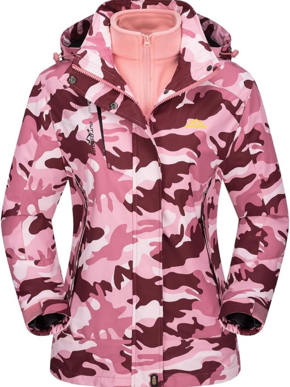 Women's 3-in-1 Waterproof Winter Coat, Ski Jacket, Windproof Fleece Lined Parka